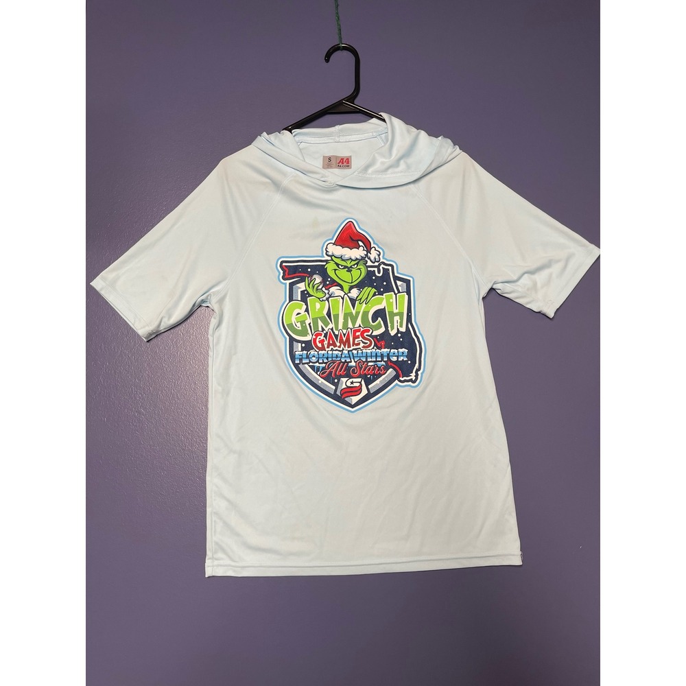 A4 Mens Grinch Games Florida Winter All Stars Short Sleeve Hoodie Blue S N3408